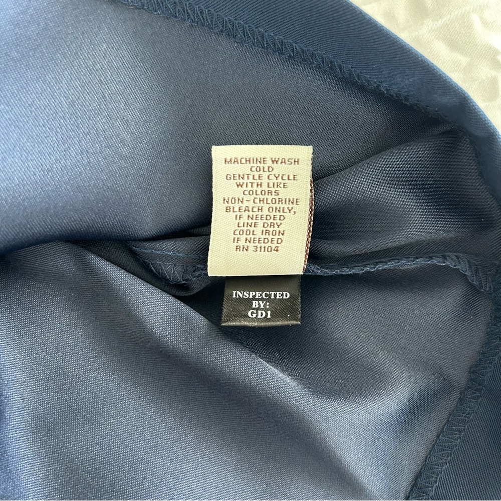 KIM ROGERS PETITE Women’s Sleeveless Sheath‎ Dress Navy Blue Pin-tuck Pleats 14P - Picture 9 of 10